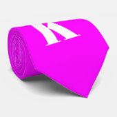 Monogram Initiaal Magenta Stropdas (Opgerold)