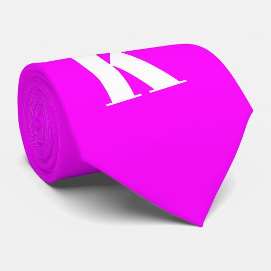 Monogram Initiaal Magenta Stropdas (Opgerold)