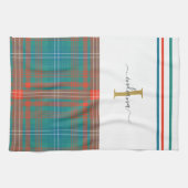 Monogram Initiaal Manuscript Geposte Rustic Holida Theedoek (Horizontaal)