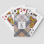 Monogram Initiaal Masculine Blue Grey Play Pokerkaarten (Achterkant)