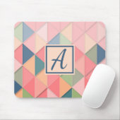 Monogram Initiaal Meisje Paster Pink Colorful Muismat (Met muis)