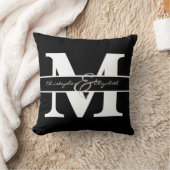 Monogram initiaal met namen op voor & achter kussen (Deken)