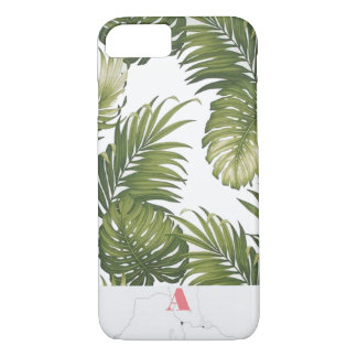 Monogram Initiaal met palmbomen iPhone 8/7 Hoesje