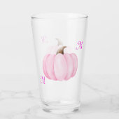 Monogram Initiaal met roze pompoen | Glas (Achterkant)