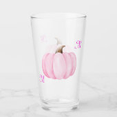 Monogram Initiaal met roze pompoen | Glas (Voorkant)