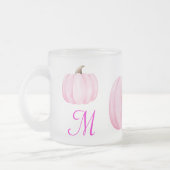 Monogram Initiaal met roze pompoen | Matglas Koffiemok (Links)