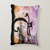 Monogram Initiaal met volledig maan- en kattenkat- Accent Kussen (Achterkant (Verticaal))