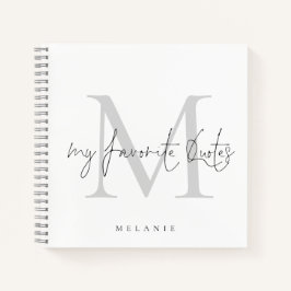 Monogram Initiaal Mijn favoriete offertes Notitieboek