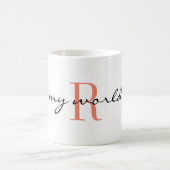 Monogram Initiaal, mijn wereld, Classic Coffee Mok (Center)