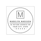 Monogram initiaal minimaal retouradres rubberstempel (Afrduk)