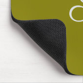 Monogram initiaal minimalistisch saliegroen muismat (Hoek)