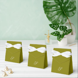 Monogram initiaal minimalistische saliegroen  bedankdoosjes