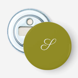 Monogram initiaal minimalistische saliegroen  button flesopener