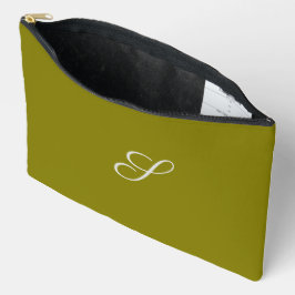 Monogram initiaal minimalistische saliegroen  etui