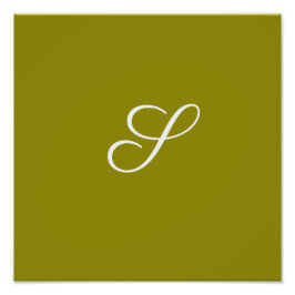 Monogram initiaal minimalistische saliegroen  foto afdruk