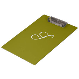 Monogram initiaal minimalistische saliegroen  klembord