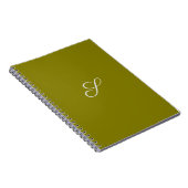 Monogram initiaal minimalistische saliegroen  notitieboek (Rechterzijde)