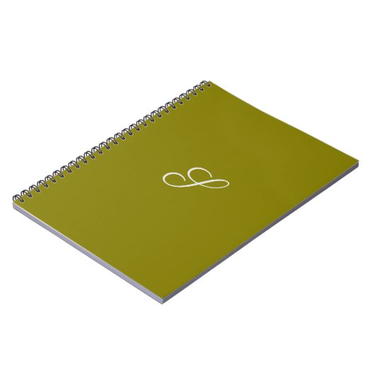 Monogram initiaal minimalistische saliegroen  notitieboek (Linkerzijde)