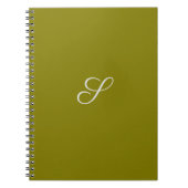 Monogram initiaal minimalistische saliegroen  notitieboek (Voorkant)