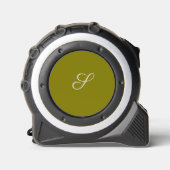 Monogram initiaal minimalistische saliegroen rolmaat (Voorkant)