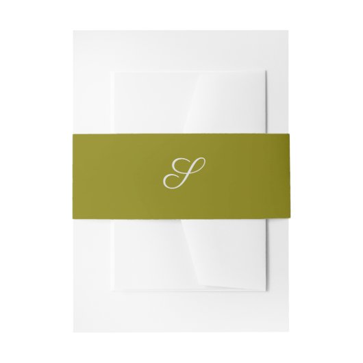 Monogram initiaal minimalistische saliegroen uitnodigingen wikkel (Voorkant Voorbeeld)