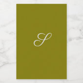 Monogram initiaal minimalistische saliegroen  voedselcontainer etiket (Enkel label)
