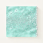 Monogram Initiaal Mint Green Sparkles Bling Notitieboek (Achterkant)