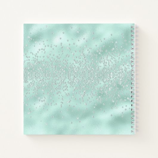 Monogram Initiaal Mint Green Sparkles Bling Notitieboek (Achterkant)
