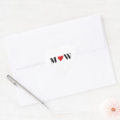 Monogram initiaal modern hart sticker (Envelop)