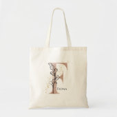 Monogram Initiaal Modern Letter F Boho gepersonali Tote Bag (Voorkant)