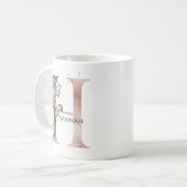Monogram Initiaal Modern Letter H Boho gepersonali Koffiemok (Voorkant links)