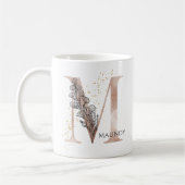 Monogram Initiaal Modern Letter M Boho gepersonali Koffiemok (Links)