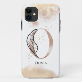 Monogram Initiaal Modern Letter O Boho gepersonali Case-Mate iPhone Case