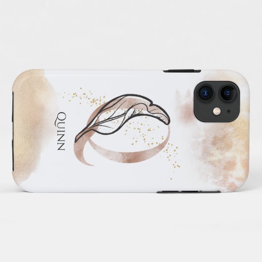 Monogram Initiaal Modern Letter Q Boho gepersonali Case-Mate iPhone Case (Achterkant (horizontaal))