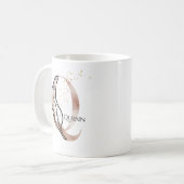 Monogram Initiaal Modern Letter Q Boho gepersonali Koffiemok (Voorkant links)