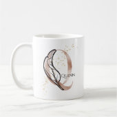 Monogram Initiaal Modern Letter Q Boho gepersonali Koffiemok (Links)