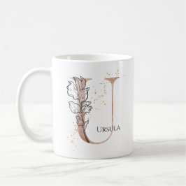 Monogram Initiaal Modern Letter U Boho gepersonali Koffiemok