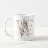 Monogram Initiaal Modern Letter W Boho gepersonali Koffiemok (Links)