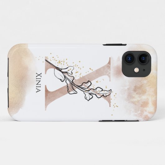 Monogram Initiaal Modern Letter X Boho gepersonali Case-Mate iPhone Case (Achterkant (horizontaal))