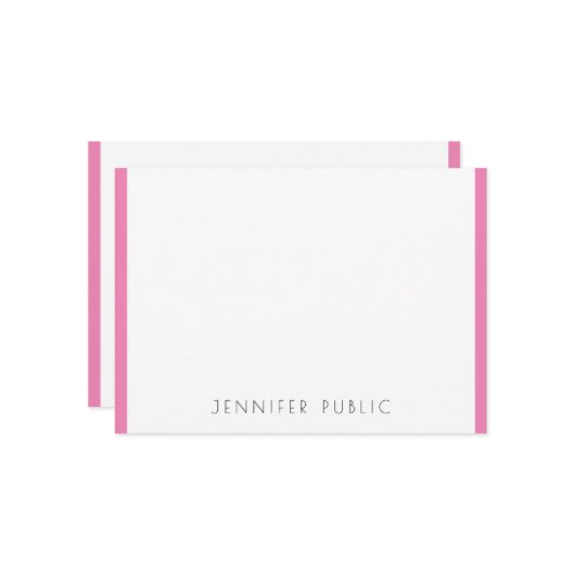 Monogram Initiaal Moderne Eenvoudige Sjabloon Roze (Voorkant / Achterkant in situ)