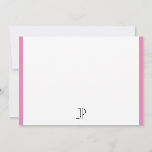 Monogram Initiaal Moderne Eenvoudige Sjabloon Roze (Achterkant)