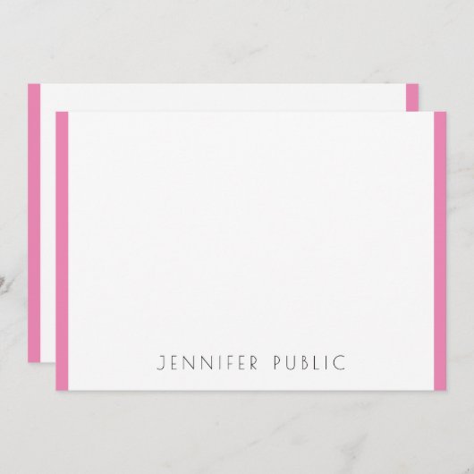 Monogram Initiaal Moderne Eenvoudige Sjabloon Roze (Voorkant / Achterkant)