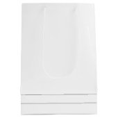 Monogram Initiaal Moderne Eenvoudige Witte Naam Medium Cadeauzakje (Achterkant)