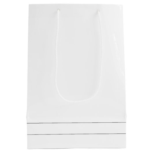 Monogram Initiaal Moderne Eenvoudige Witte Naam Medium Cadeauzakje (Achterkant)