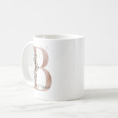 Monogram Initiaal Moderne Letter B Boho Persoonlij Koffiemok (Voorkant links)