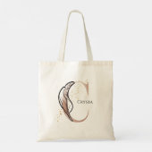 Monogram Initiaal Moderne Letter C Boho Gepersonal Tote Bag (Achterkant)