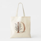 Monogram Initiaal Moderne Letter D Boho Gepersonal Tote Bag (Achterkant)