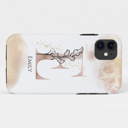 Monogram Initiaal Moderne Letter E Boho Gepersonal Case-Mate iPhone Case (Achterkant (horizontaal))