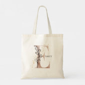 Monogram Initiaal Moderne Letter E Boho Gepersonal Tote Bag (Achterkant)