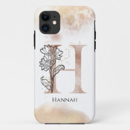 Monogram Initiaal Moderne Letter H Boho Persoonlij Case-Mate iPhone Case